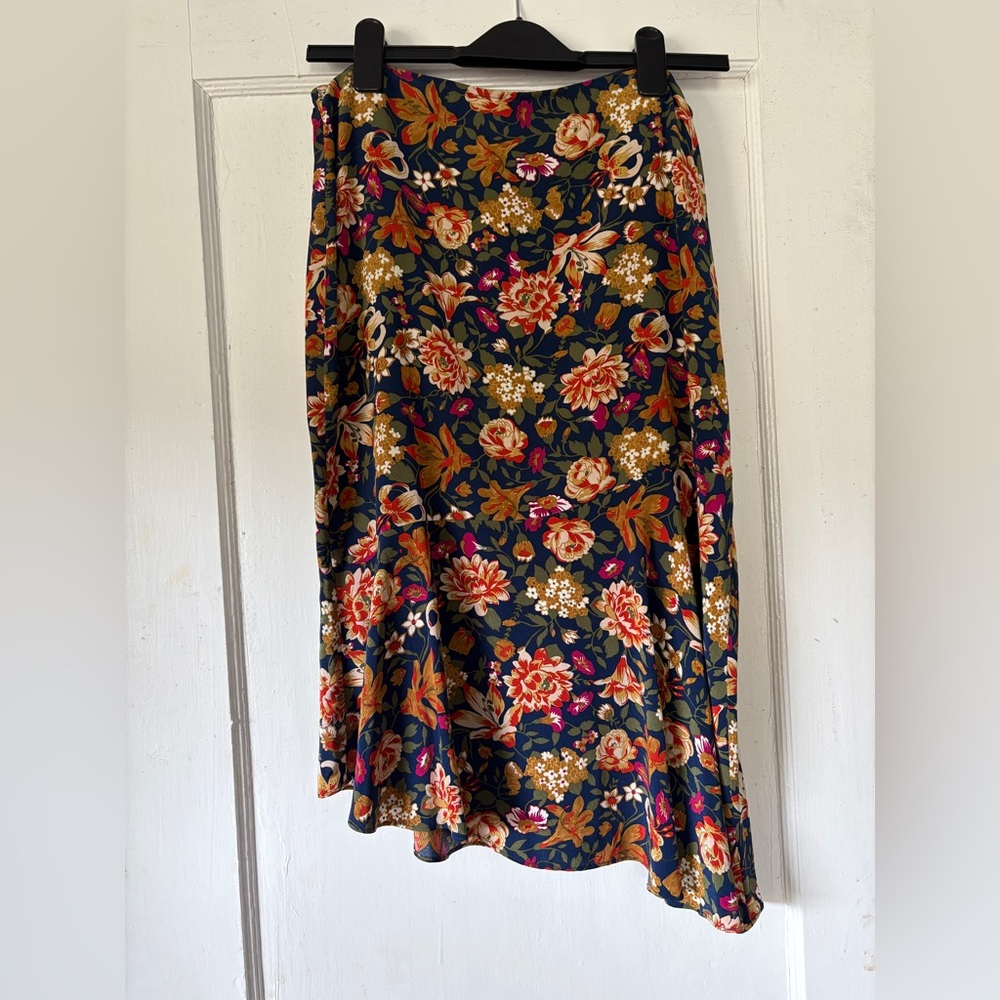 Vanessa Bruno Multicolor Silk Floral Midi Skirt